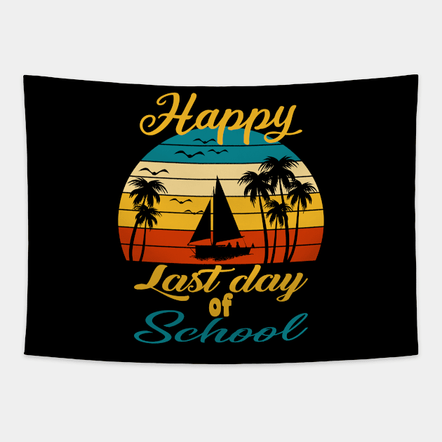 Happy Last Day Of School Retro Vintage Gifts Tapestry by UranusArts