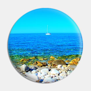 Scene in Spiaggia delle Terrazze with the transparent waters of the Adriatic Sea Pin