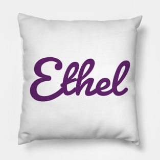 Ethel Name Purple Typography Pillow