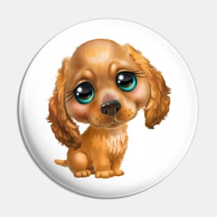 So Adorable Big Eyed Pup Pin