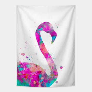 Flamingo Watercolor Portrait Tapestry