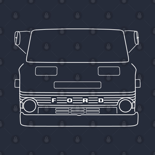 Ford D Series 1960s British classic lorry outline graphic (white) by soitwouldseem