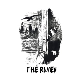 Edgar Allan Poe "The Raven" Book Art Design T-Shirt