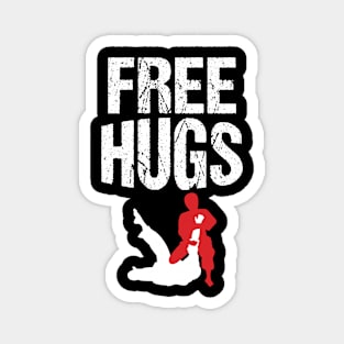 Cute Free Hugs Jiu Jitsu BJJ Martial Arts Magnet