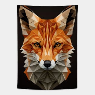 Triangle Fox - Abstract polygon animal face staring Tapestry