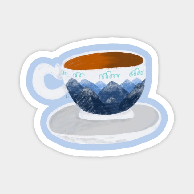 Mountains cup of coffee Magnet by gabbadelgado