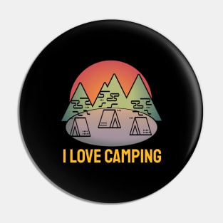 I Love Camping Pin