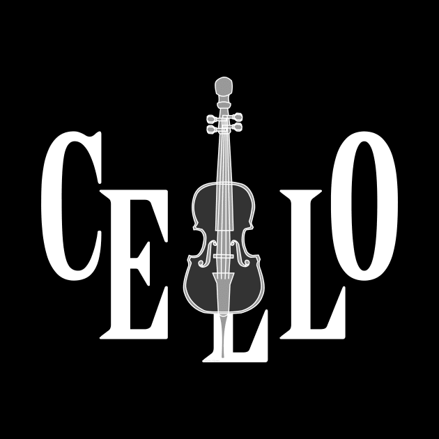 Cello In Cello Orchestra Musical Instrument White by Barthol Graphics