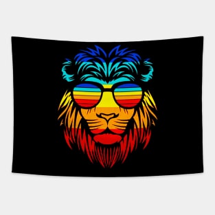 Cool Lion head summer vintage animal sunglasses Tapestry