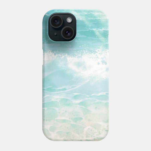 Crashing Waves Blue Sea Beautiful Fresh Summer Vibes Phone Case by Trippycollage