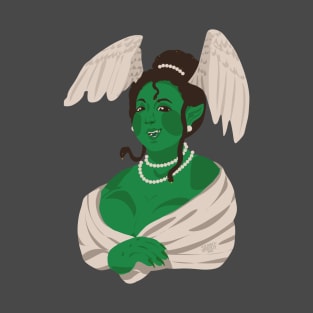 Alt Medusa's Smile - Lineless Winged Gorgon Medusa Portrait T-Shirt