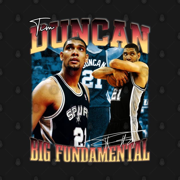 Tim Duncan The Big Fundamental Basketball Signature Vintage Retro 80s 90s Bootleg Rap Style by CarDE