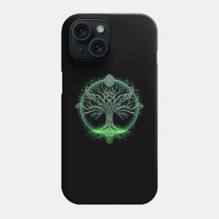 Green and black Celtic Tree design #2 Phone Case