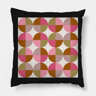 Mid Mod Circles Pink Pillow