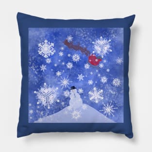 Snowy Christmas Night Pillow