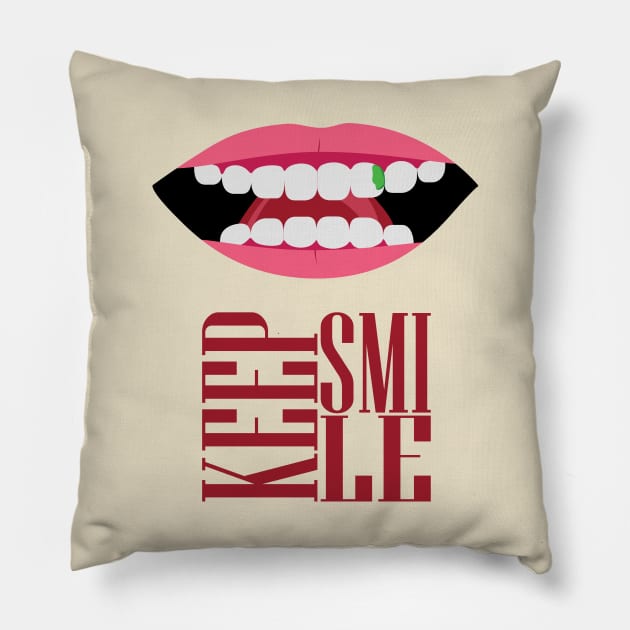 keep smile Pillow by angsabiru