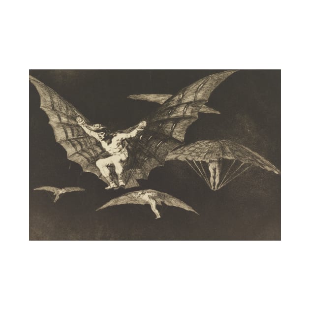 Manner of Flying, plate 13 in "Proverbs" by Francisco Goya by Classic Art Stall