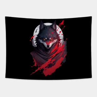 Evil Ninja Wolf - Howl At The Moon Tapestry