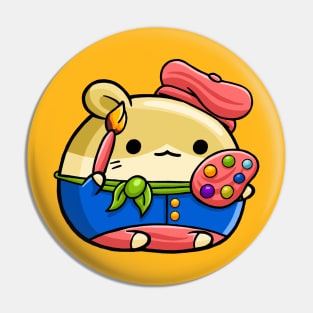 Cute Hamster Artist Pin