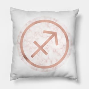 Rose Gold Marble Zodiac - Sagittarius Pillow