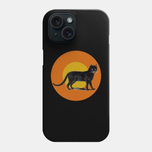 Halloween Black Cat, Signs and Sumbols - Black, Orange and Ochre Phone Case