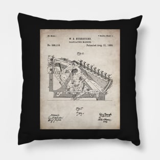 Adding Machine Patent - Accountant Accounting Office Art - Antique Pillow