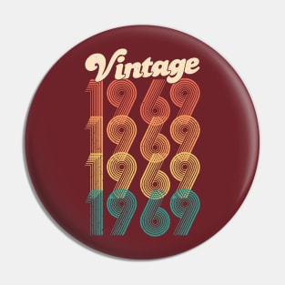 50th Birthday Gift - Vintage 1969 Women Men Awesome 69 Pin