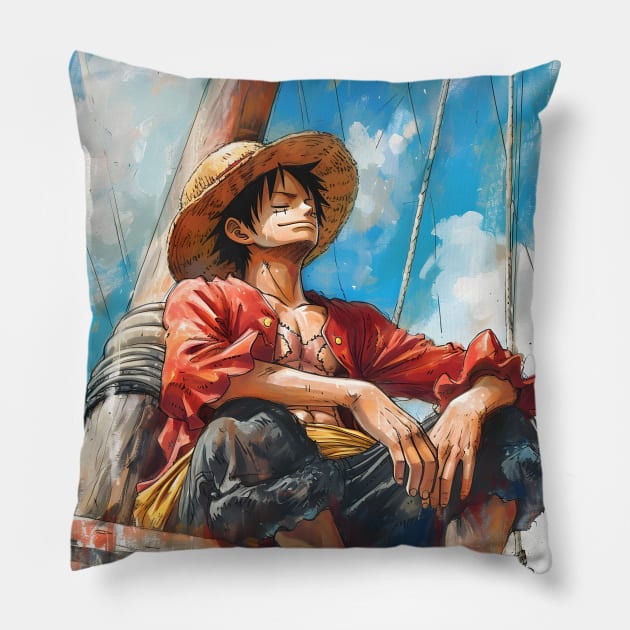 Pirate Odyssey: Anime-Manga Legacy, Mythical Islands, and Swashbuckling Excitement Pillow by insaneLEDP