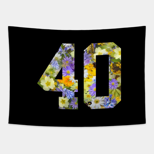 Floral Number 40 Tapestry by Eric Okore