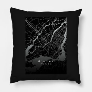 Montreal Canada City Map dark Pillow