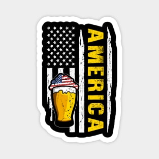 America Beer American Flag 4th of July Magnet