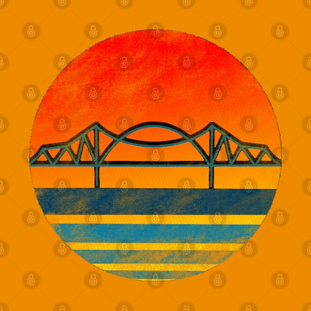 La Crosse Wisconsin Bridge Sunset Graphic by BlueLine Design