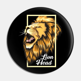 lion head hand drawn Pin