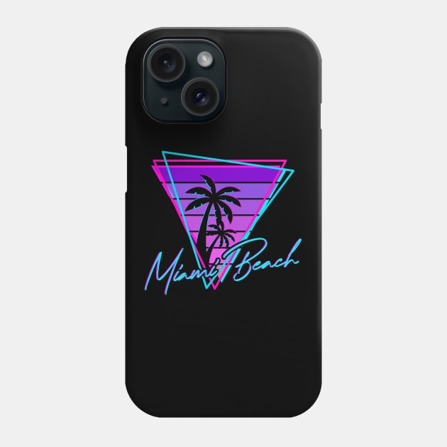 Retro Miami Beach Vintage 80s Beach Gift Phone Case by Delightful Designs