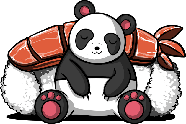 Panda Bear Sushi Kids T-Shirt by underheaven