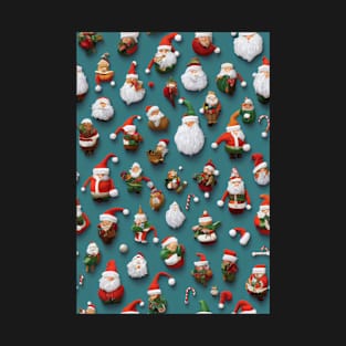 Christmas Seamless Pattern, Santa and Christmas Gnomes #8 T-Shirt