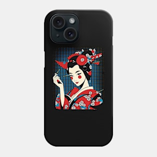 Retro Vintage Cartoon Geisha Girl Phone Case