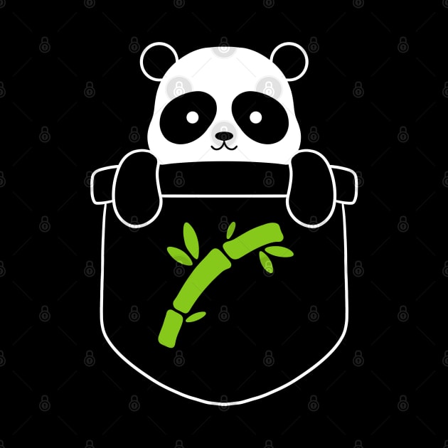 Panda Bear Bamboo Pocket by Trippycollage