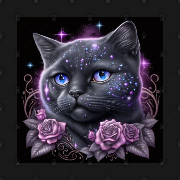 Shimmery Black British Shorthair by Enchanted Reverie