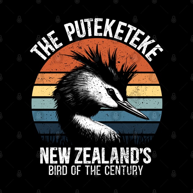 Puteketeke New Zealand's Bird Retro wildlife by RetroPrideArts