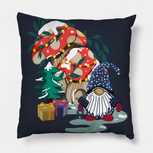 Christmas Gnomes celebrating Pillow