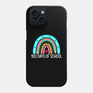 Happy 100Th Day Of School Teacher 100 Days Rainbow Phone Case