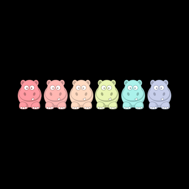 Rainbow Hippos - I really like hippos okay! by Little Designer