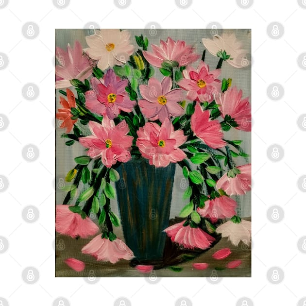 A lovely boutique of flowers vintage style vase by kkartwork