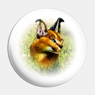 Caracal portrait Pin