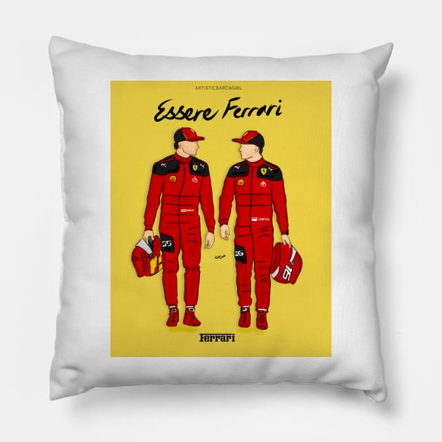 ferrari boys Pillow by artistbarcagirl