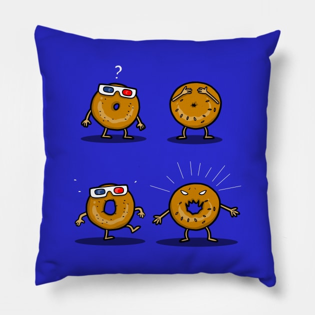 Funny Weeping Angels Don't Blink Parody Cute Kawaii Food Bagel Pillow by BoggsNicolas