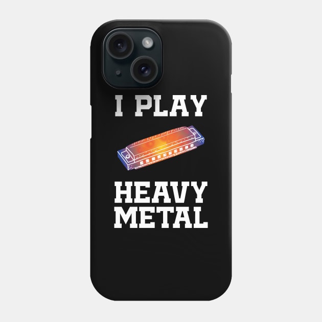 I Play Heavy Metal Harmonica Funny Phone Case by mstory