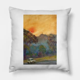 Bushfire sunset Pillow