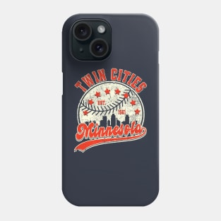 Cool Twin Cities Minnesota Baseball Skyline Phone Case